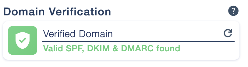 Email Blaster domain verification status