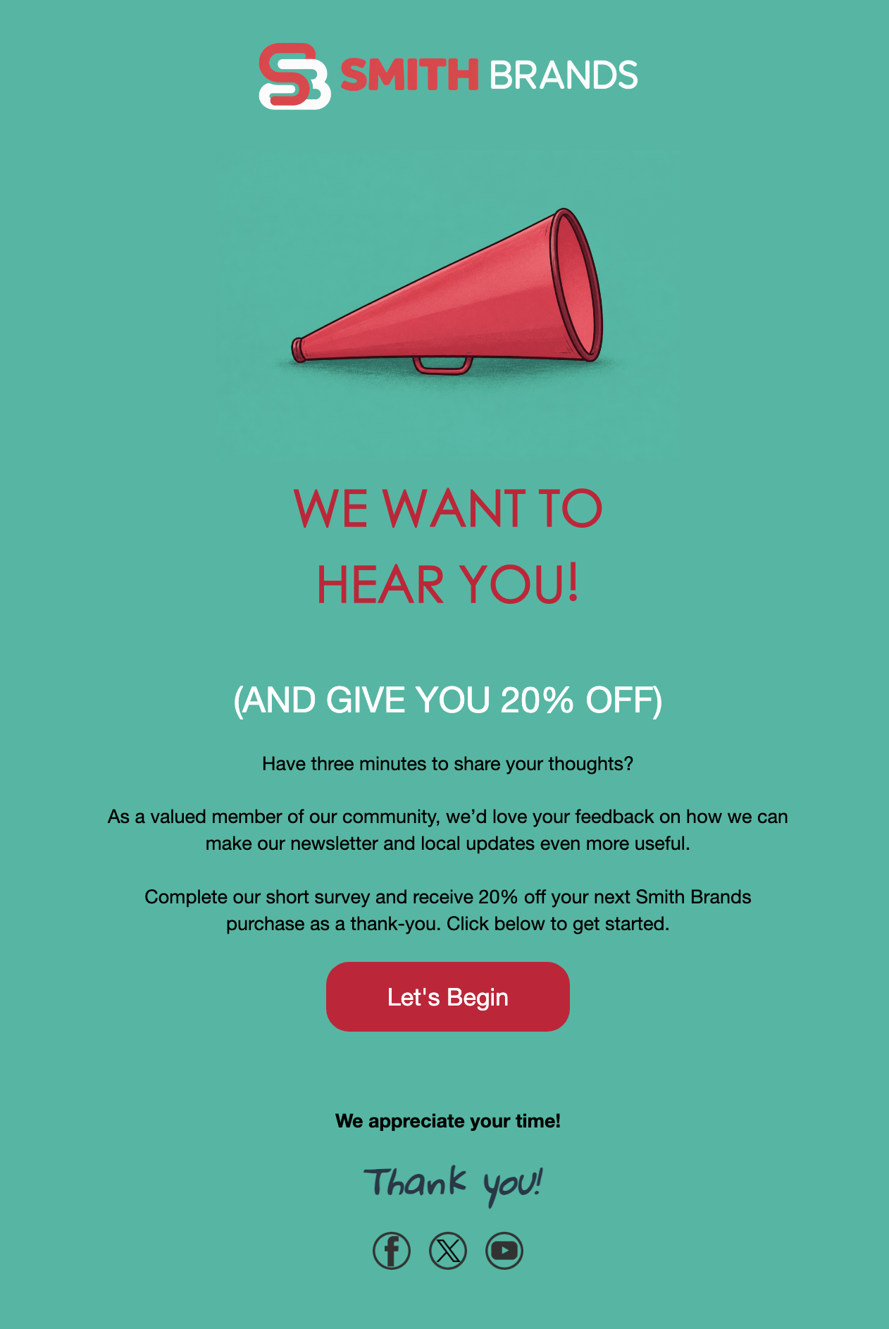 Customer feedback email template example