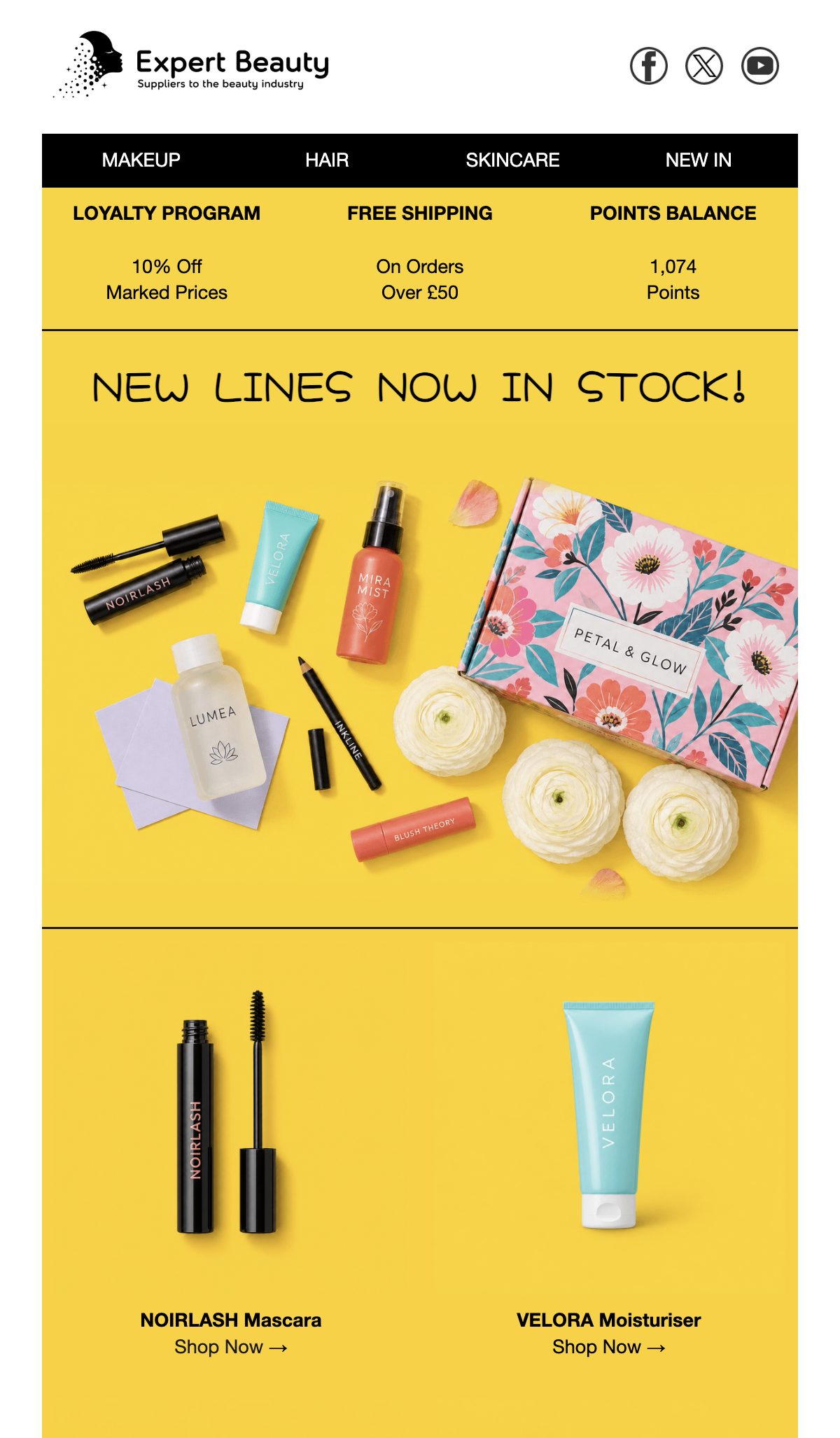 Expert Beauty email template example