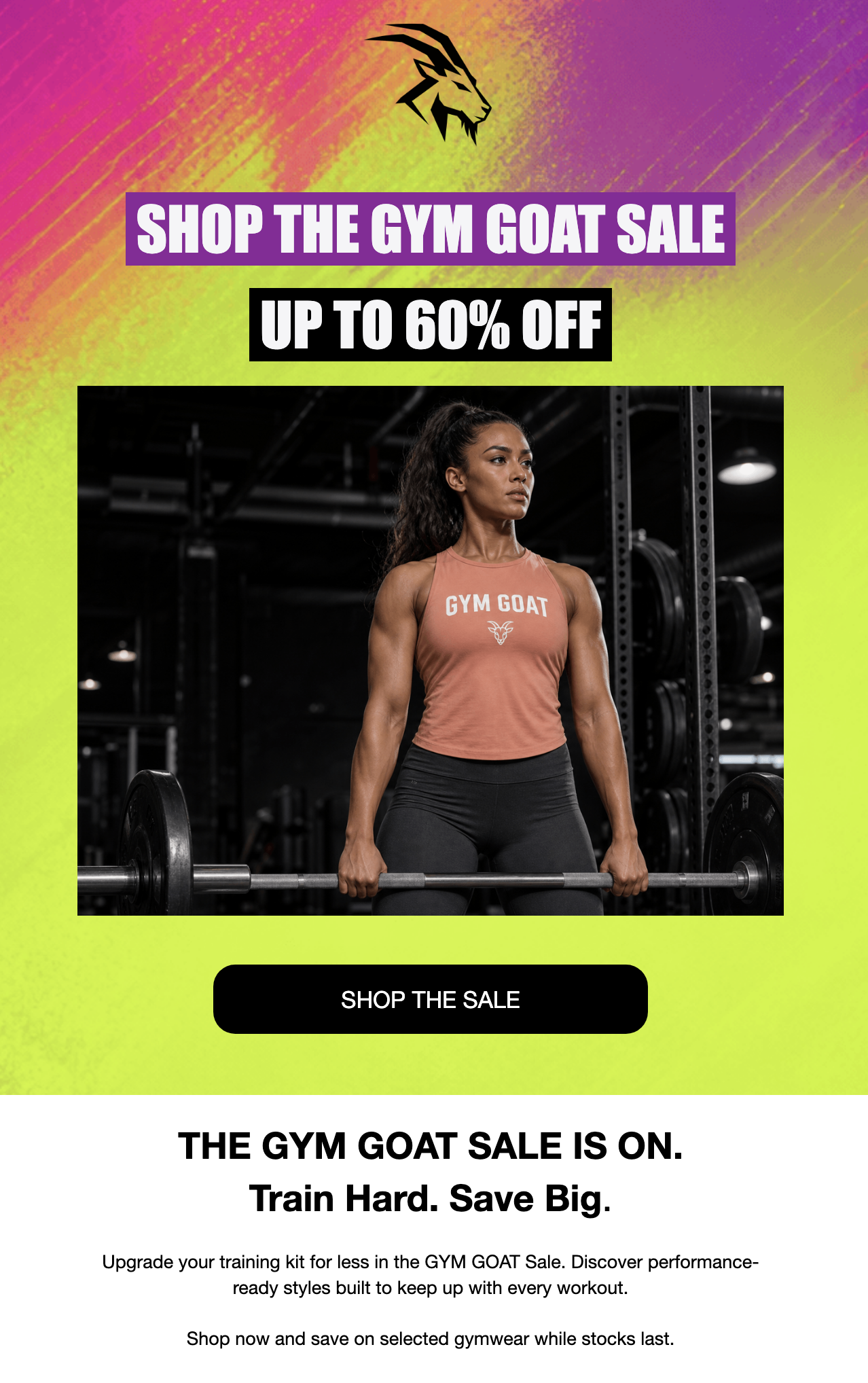 Gym Goat email template example