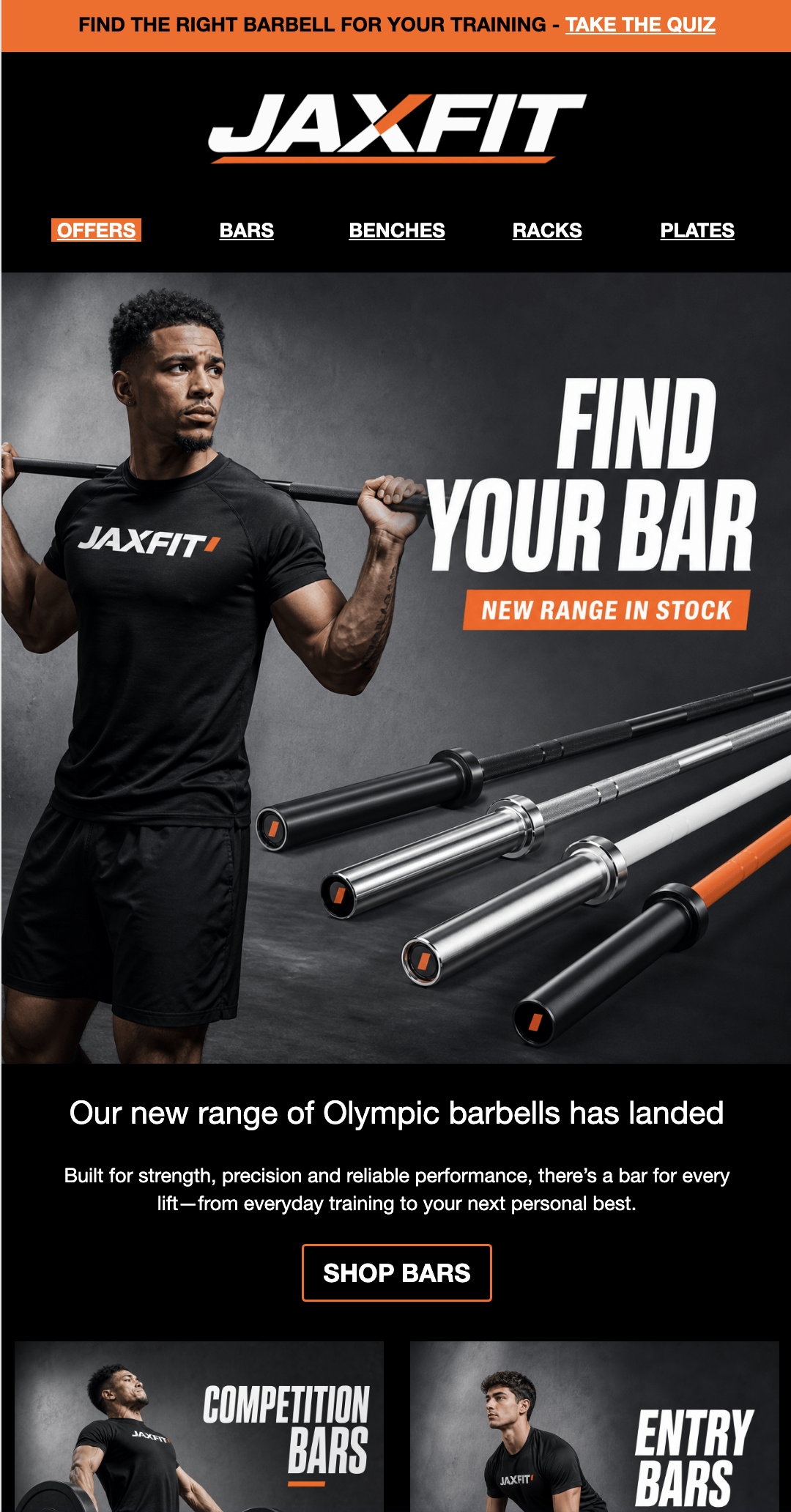 Jaxfit email template example
