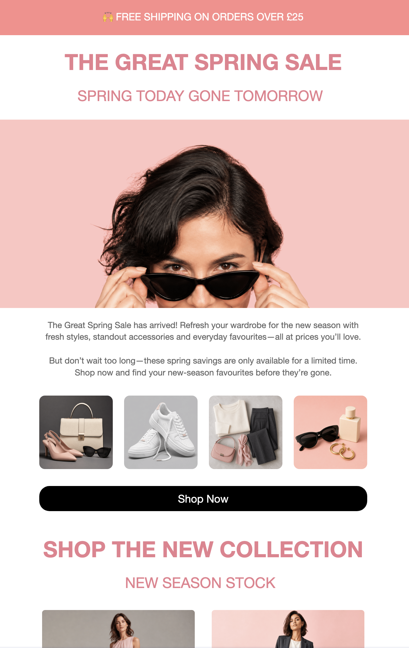 The Great Spring Sale fashion email template example
