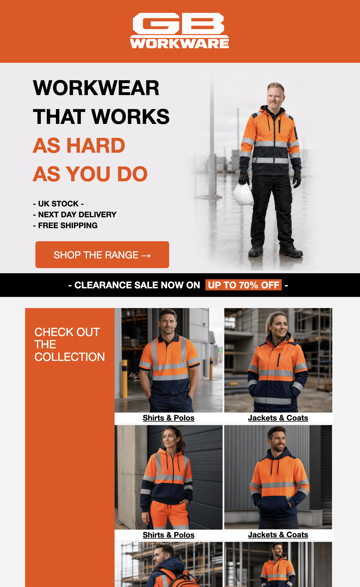 Workwear essentials email template example