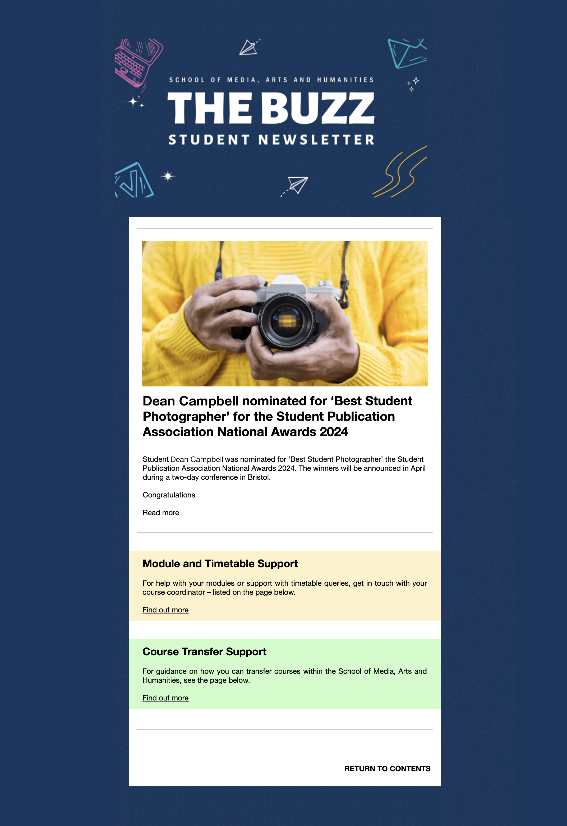 The buzz: your monthly read email template