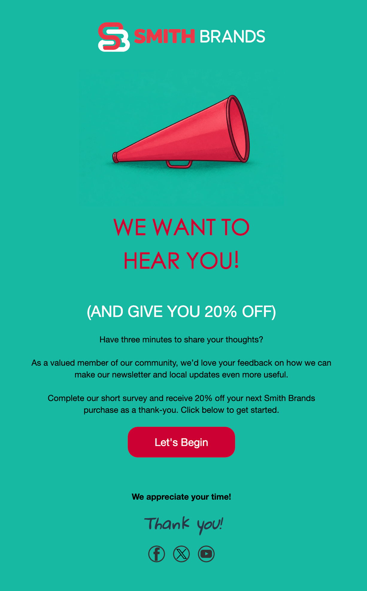 Customer Feedback email template