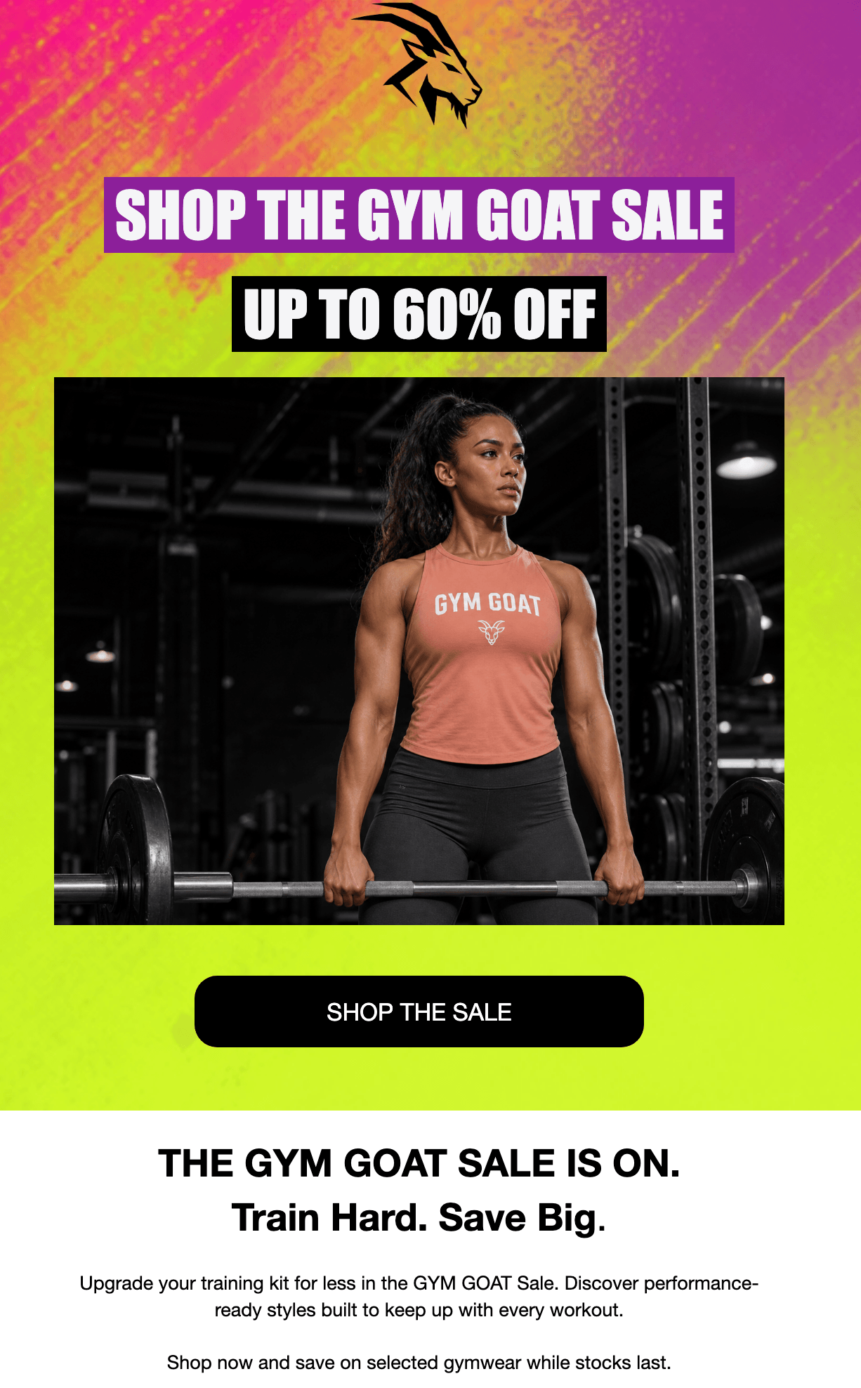 Gym Goat email template