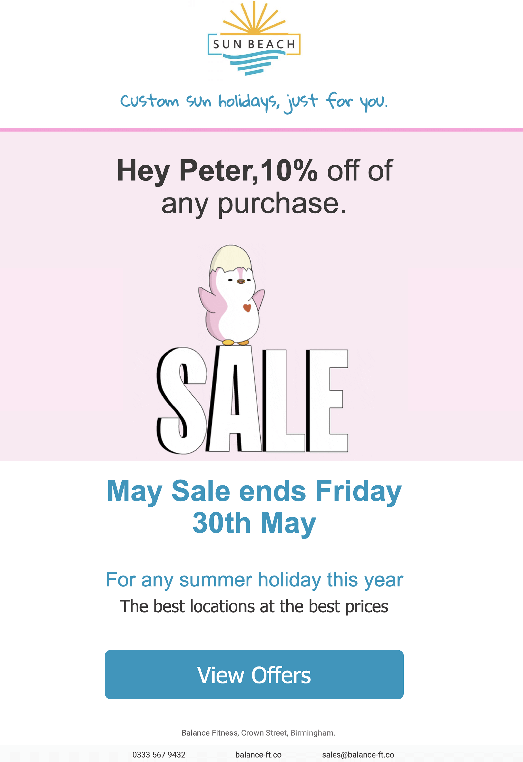 A fresh take on sale day email template
