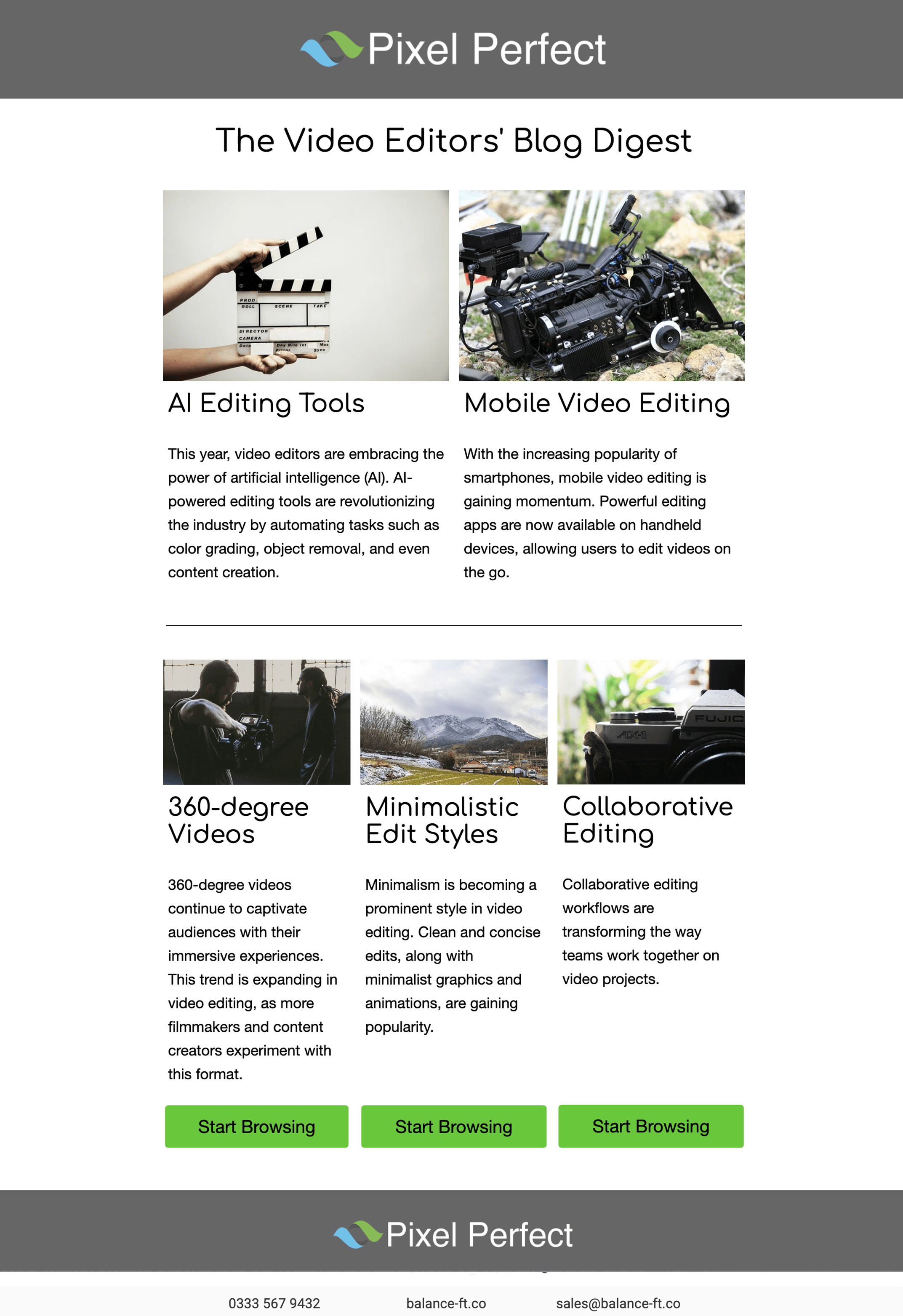 Pixel Perfect 2 email template