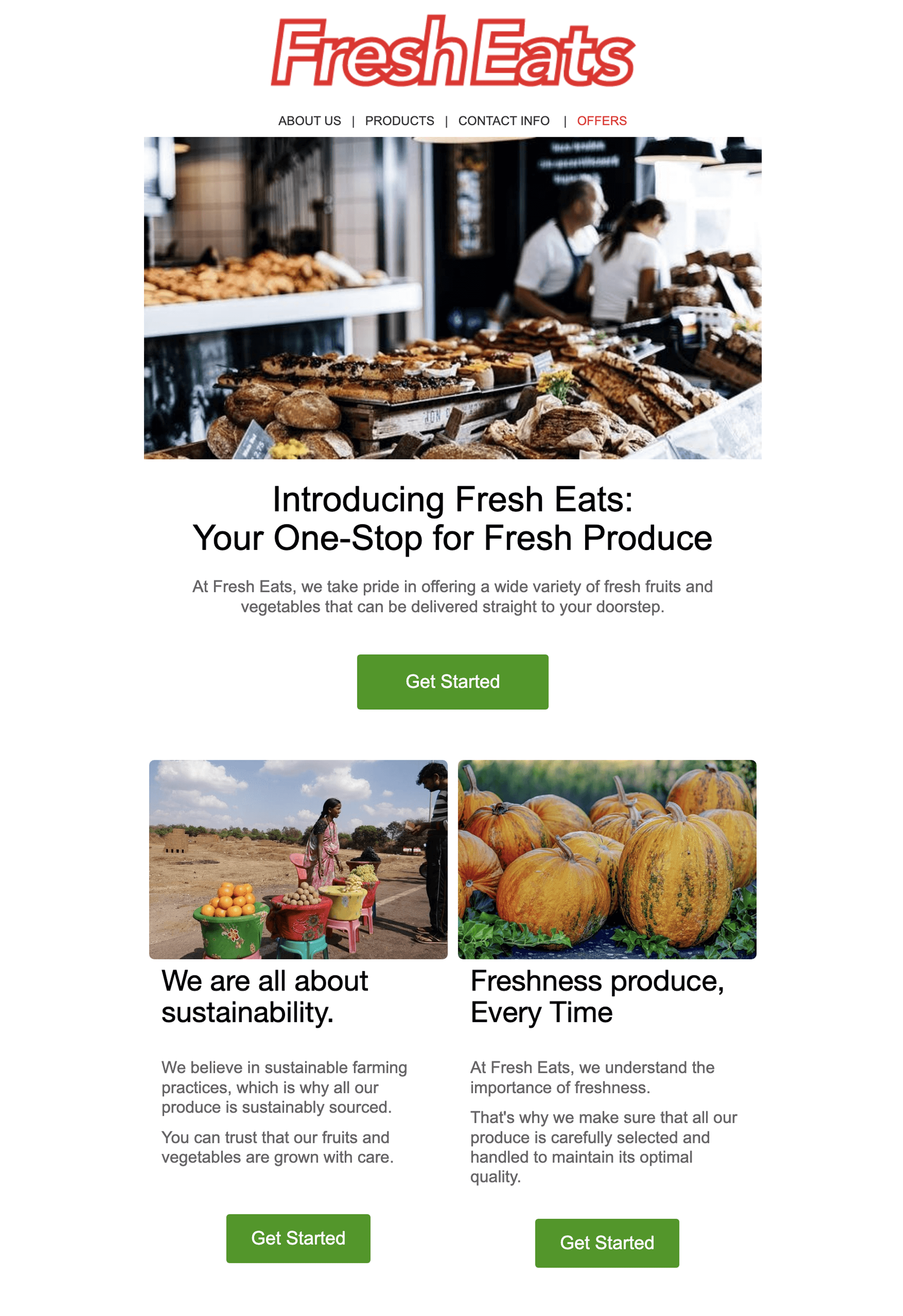 Fresh Eats email template