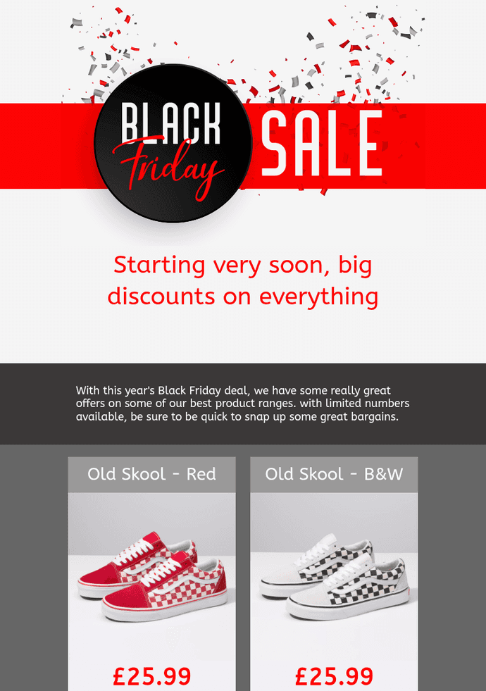 The Black Friday Sale 1 email template