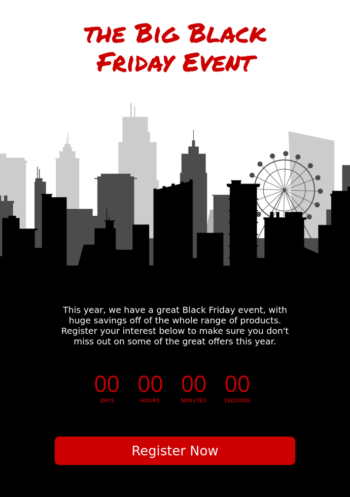 The Black Friday Event email template