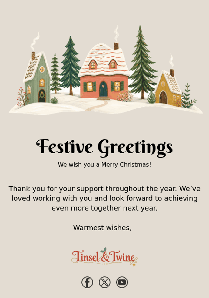 Festive Greetings email template