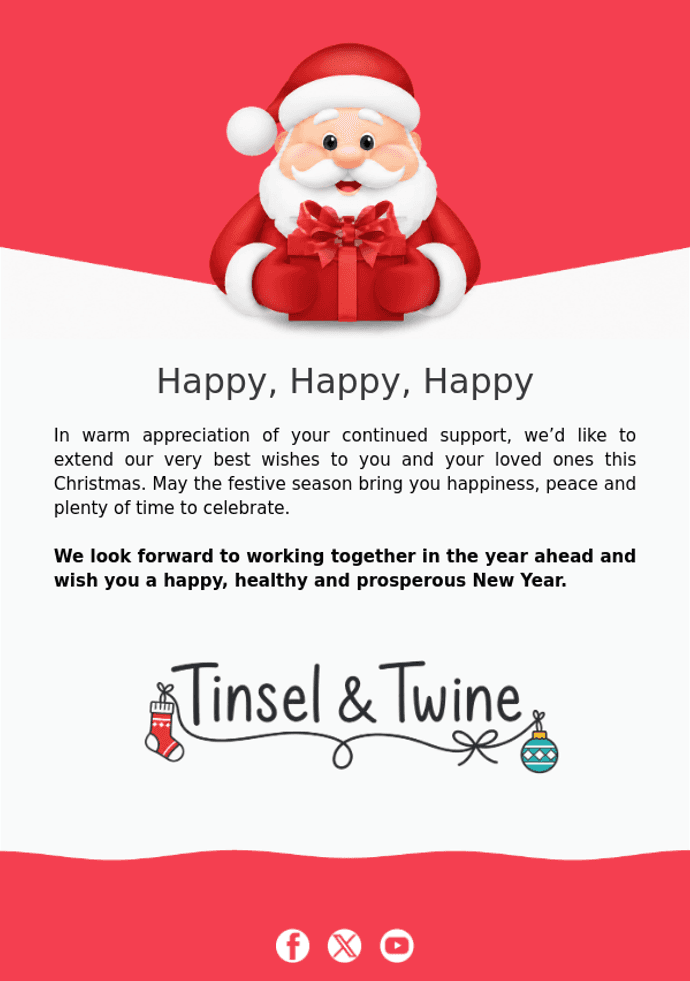 Santa Wishes email template